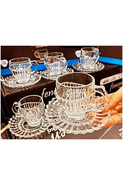 SAMSA COFFEE CUP GLASS 6 PIECES Aesthetic, Flavor and Quality Together