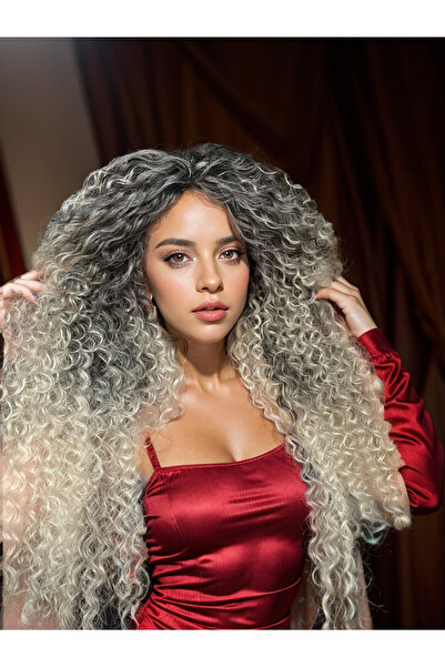 Suzan Peruk Afro Peruk Saç -Tak ve çık Komple takılır kabarık modeldir.El yap...