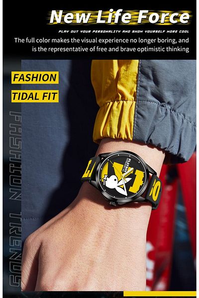 Playboy Men's Wristwatch New Model Sports Watch Waterproof Silicone Cord Original Trend Fashion Style Men's Watch