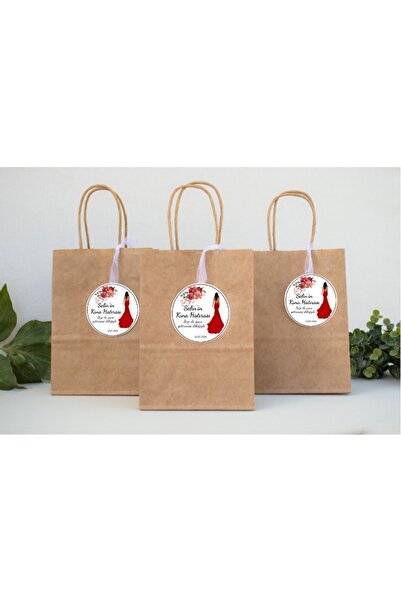 YAPIŞKAN STORE Kişiye Özel Baskılı Kına Düğün Nişan Beyaz Mat Kağıt Yapışkanlı Sticker - 24 Adet - 4x4cm