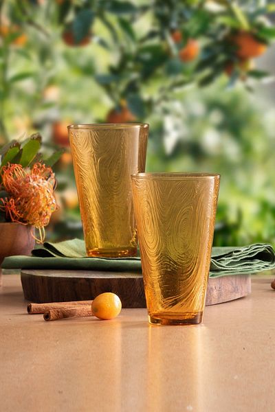 Paşabahçe طقم ليندن مكون من 6 أكواب للمشروبات الغازية - لون عنابي