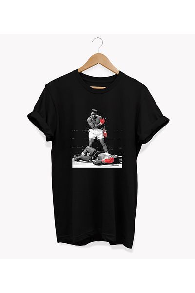 remonz Μπλουζάκι Muhammad Ali με στάμπα Oversize Crew Neck 100% Cotton Plus Size T-shirt