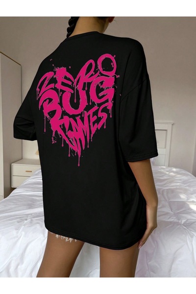 Jose Clothing Tricou oversize imprimat din bumbac organic