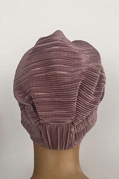 Vera Έτοιμο καπό τουρμπάνι Mihrace πτυχωτό βιζόν με λουράκι με επένδυση με επένδυση Hijab Hijab