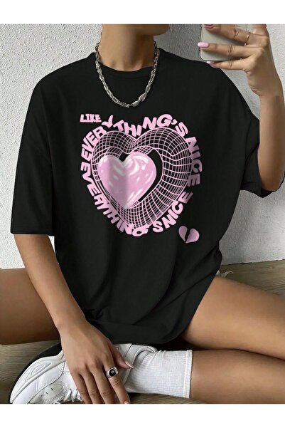 Jose Clothing تي شيرت كبير الحجم مطبوع من القطن العضوي