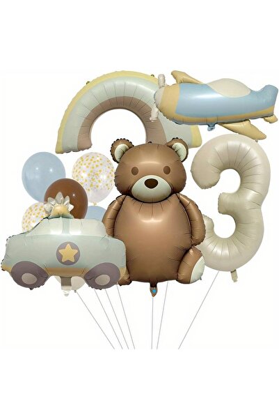 Mini Parti متجر الحفلات الصغيرة - مجموعة بالونات الدب البني