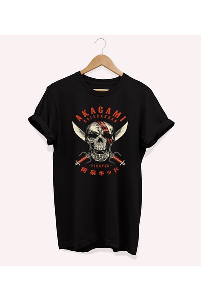 remonz Μπλουζάκι Pirate Printed Oversize Crew Neck 100% Cotton Plus Size T-shirt