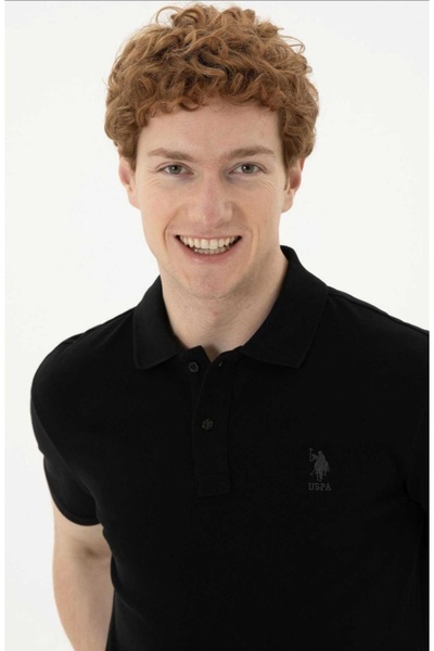 U.S. Polo Assn. Η.Π.Α. Polo Assn. Ανδρικό μαύρο μπλουζάκι