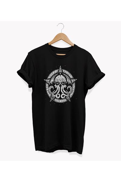 remonz Βαμβακερό μπλουζάκι μεγάλου μεγέθους Octopus printed - Crew Neck
