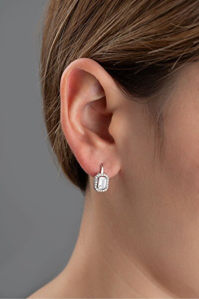 Silvano Jewelry 925 Ayar Gümüş Baget Taşlı Küpe