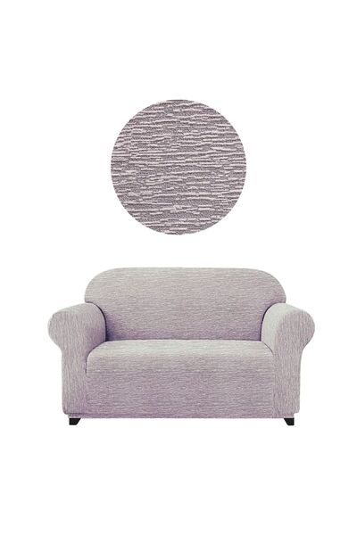 elgeyar Canapea flexibilă jacquard cu 2 locuri - cu model de bar, fără fustă, husă pentru canapea extensibilă inclusă