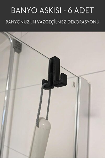 Nosa Mall Banyo Askısı - 6 Adet | Modern Havlu Askısı | Dekoratif Askı | Prat...