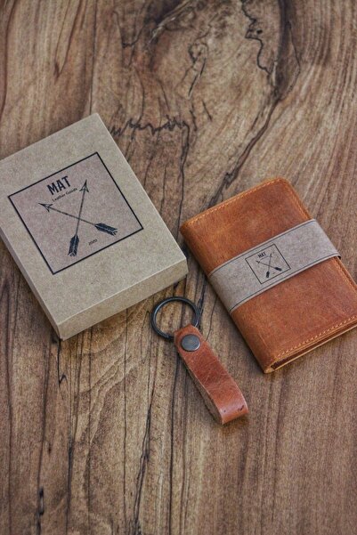 matleather Γνήσιο δερμάτινο θήκη για κάρτες / Μαύρισμα / Με δώρο μπρελόκ