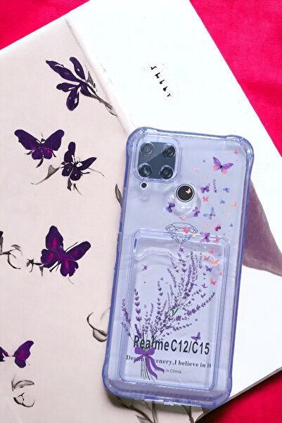 Kılıforyum حافظة Realme C12 / C15 مع حامل بطاقات، تصميم حماية زاوية مطبوع، حا...