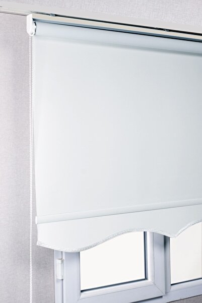 bizdenperde Etekli Beyaz Blackout Kaliteli Güneşlik Stor Perde