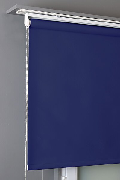 bizdenperde Mat Lacivert Kumaş Kaliteli Kalın Güneşlik Stor Perde