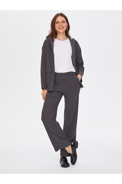 Faik Sönmez Self-Textured Stripe Detailed Knitted Jacket 69177