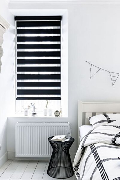 bizdenperde Black Plain Zebra Roller Blinds Quality Sunshade Curtains