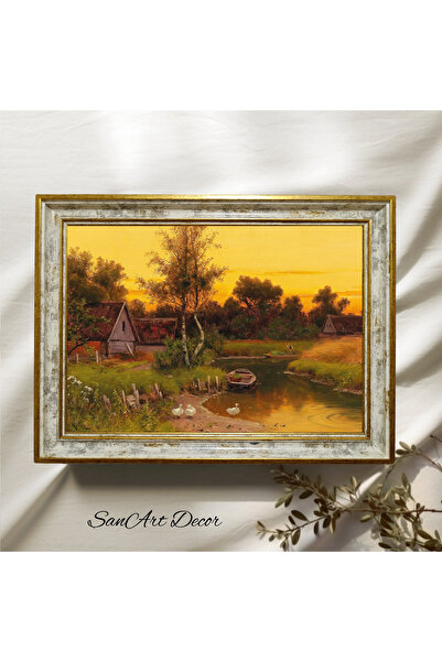 Sanart Pictură de epocă cu cadru, pictură în ulei, pictură înrămată, decor ar...