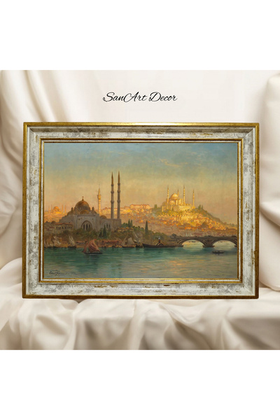 Sanart Çerçeveli Vintage Tablo, Yağlı Boya Tablosu, Çerçeveli Tablo, Sanatsal...