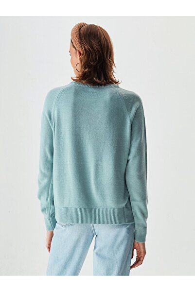 Ltb guler rotund Pulover verde