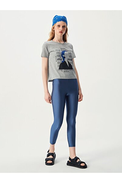 Ltb تي شيرت رمادي بأكمام قصيرة