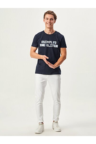 Ltb Bisiklet Yaka Lacivert T-shırt