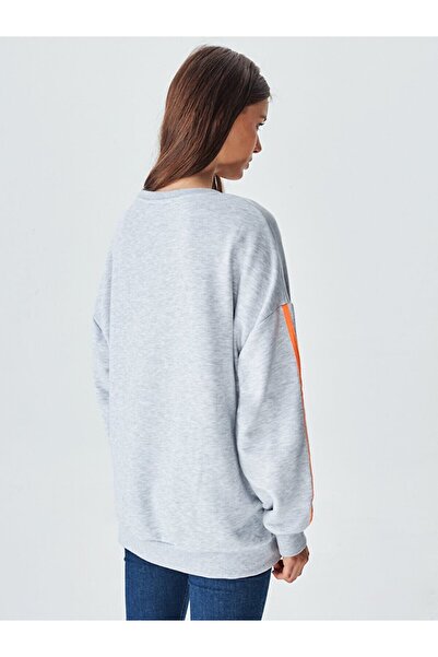 Ltb Γκρι φούτερ με λαιμόκοψη