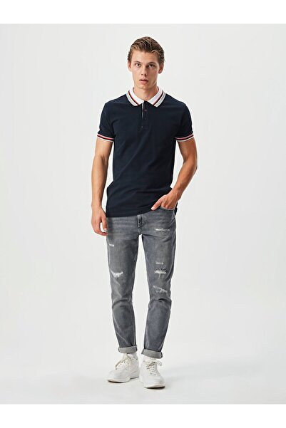Ltb Polo Yaka Lacivert T-shırt