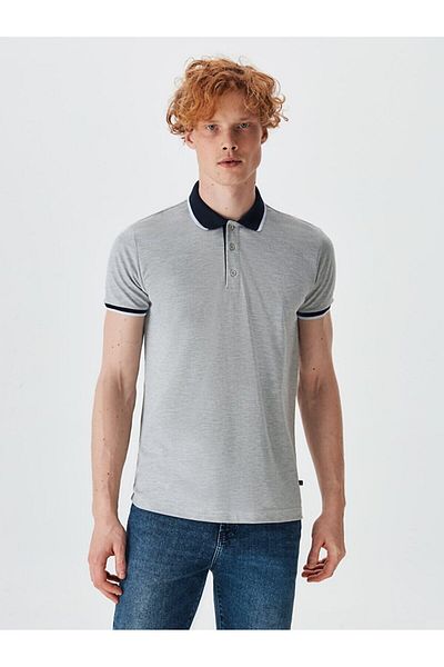 Ltb Polo Neck Gray T-shirt