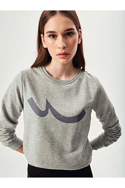 Ltb Logolu Yuvarlak Yaka Gri Sweatshırt