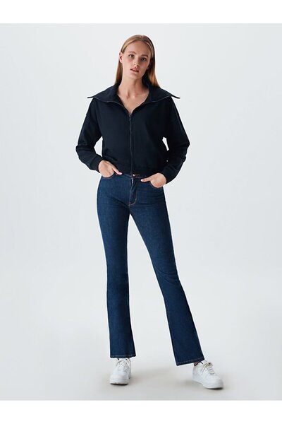 Ltb Світло-синій кардиган на блискавці