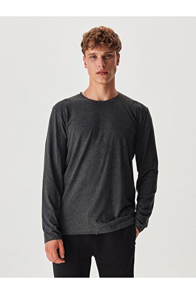 Ltb Φούτερ ανθρακί με λαιμόκοψη