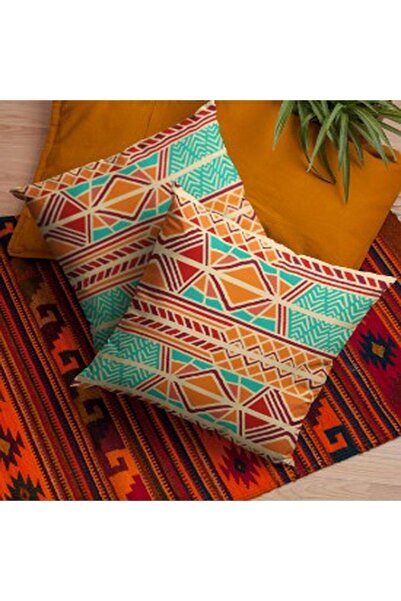 ALAMODECOR Set decorativ de 2 huse pentru perne | Set de cu imprimeu huse pentru perne