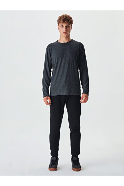 Ltb Φούτερ ανθρακί με λαιμόκοψη