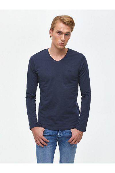 Ltb V-Neck Navy Blue Sweatshirt