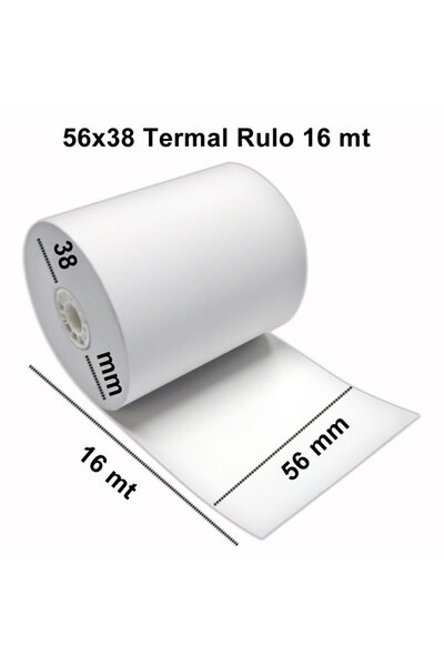 RuloMerkezi Termal Pos Yazarkasa Rulosu 56x16 500 Adet - 50 Paket