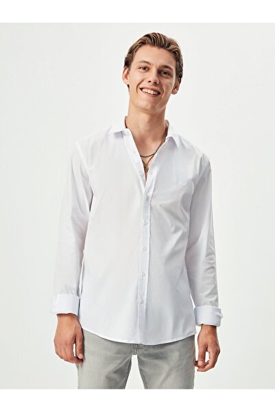 Ltb Біла сорочка з довгими рукавами