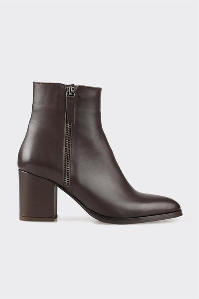 Elle Shoes Kahve Deri Kadın Klasik Bot