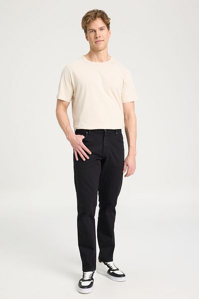 WRANGLER Texas Slim Fit Slim Fit Normal Waist Black Flexible Trousers