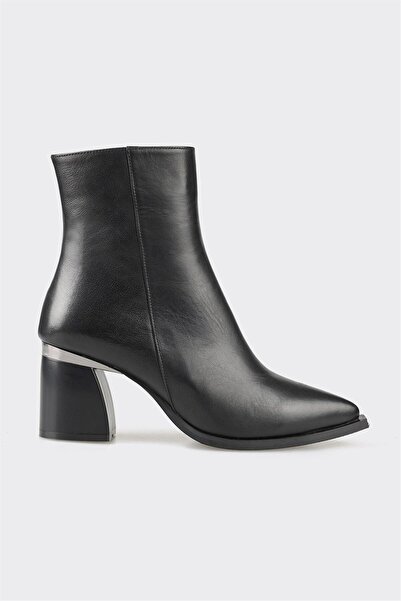 Elle Shoes Siyah Deri Kadın Klasik Bot