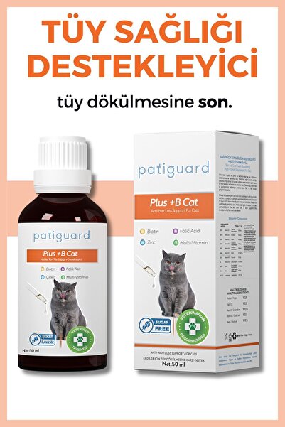 Plus B For Cats Kediler Için Tüy Dökülmesi Engelleyici Önleyici Biyotin Tüy Sağlığı Damlası 50 ml