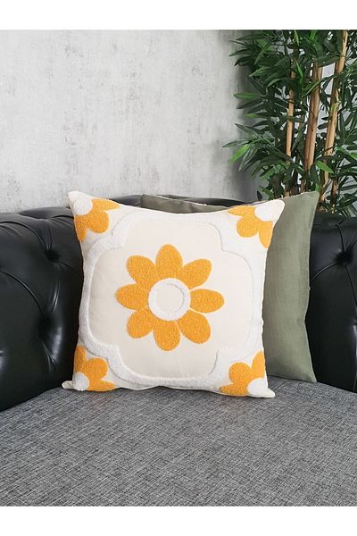REN Throw Pillow Cover Daisy Pattern Bohemian