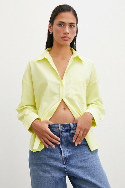 Never more YellowPoplinRegularFitShirt