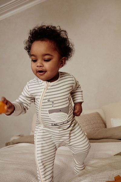 Next Baby Gray Whale Patterned 100% Organic Cotton 3-piece Sleeping Bag - Aly01686