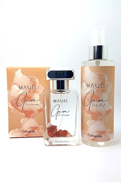 MARJES Akik Doğal Taşlı Gem Kadın Parfüm 50ml Ve Vücut Spreyi 200ml Seti