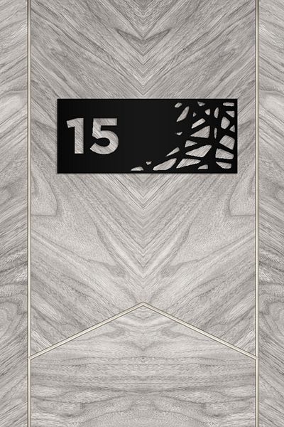 AHWALL Apartment Door Number with Motif - Decorative, No: 15
