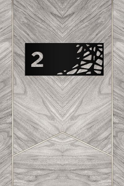 AHWALL Apartment Door Number with Motif - Decorative, No: 2