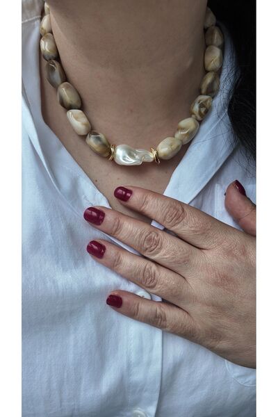 Selen Aksesuar قلادة لؤلؤ الباروك