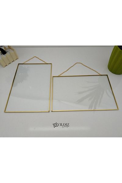 YıldızDesign 20 x 30 2 Piece Gold Frame Single Layer Glass Frame Painting Picture Decor Lettering